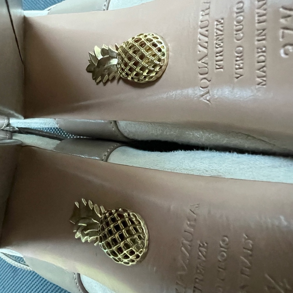 🔴🆑Authentic AQUAZZURA Kayla Platoteau Sued $ Leather. Shoes 🆑🔴 - Picture 10 of 11